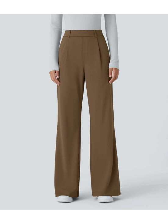 Halara Pants - Halara Flex DayStretch High Waisted Work Flare Pants Brown Size Small Petite